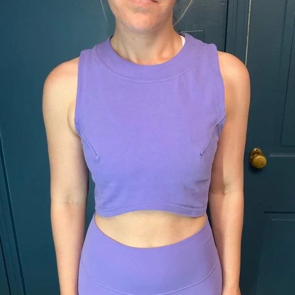 Lululemon Cropped Muscle Tank – Violet Purple | Size 4 - Picture 2 of 6